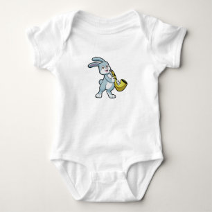 Bunny at Music with Saxophone Baby Bodysuit