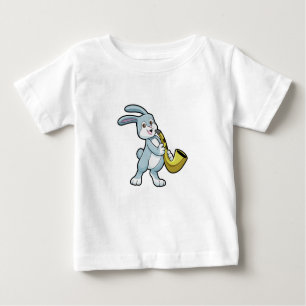 Bunny at Music with Saxophone Baby T-Shirt