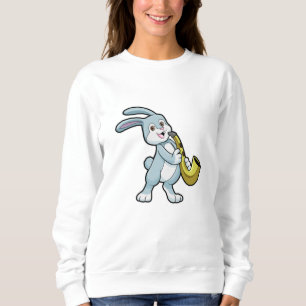 Bunny at Music with Saxophone Sweatshirt