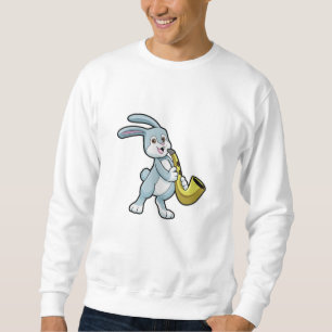 Bunny at Music with Saxophone Sweatshirt