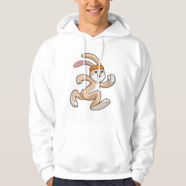 Bunny at Running with Headband Hoodie (Front)