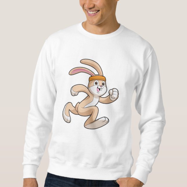 Bunny at Running with Headband Sweatshirt (Front)