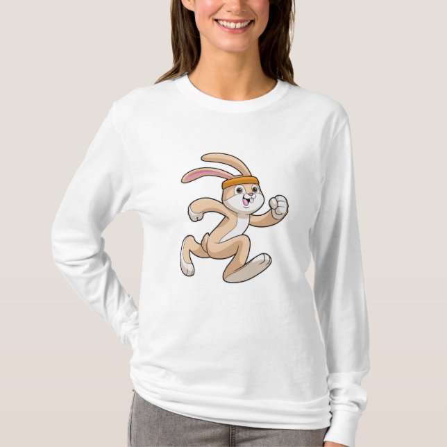 Bunny at Running with Headband T-Shirt (Front)