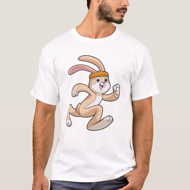 Bunny at Running with Headband T-Shirt (Front)