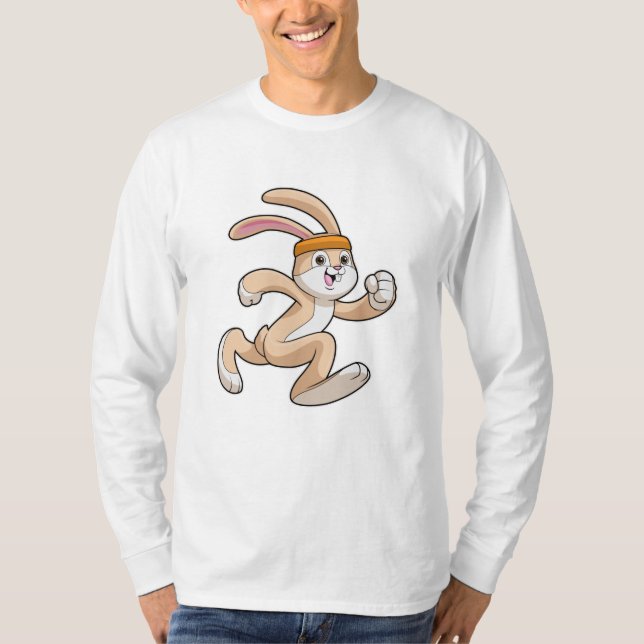 Bunny at Running with Headband T-Shirt (Front)