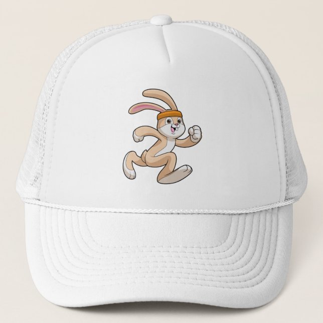 Bunny at Running with Headband Trucker Hat (Front)