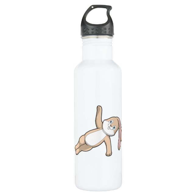 Bunny at Yoga Stretching 710 Ml Water Bottle (Front)