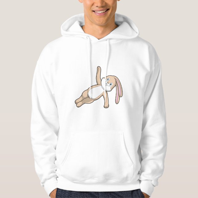 Bunny at Yoga Stretching Hoodie (Front)
