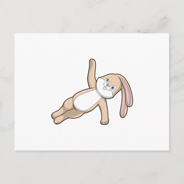 Bunny at Yoga Stretching Postcard (Front)