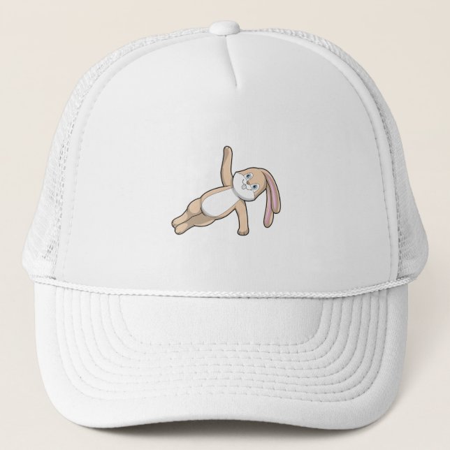 Bunny at Yoga Stretching Trucker Hat (Front)