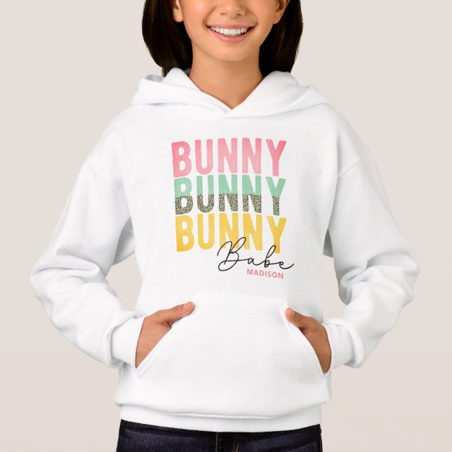 Bunny Babe Cute Modern Girly Easter Personalised (Front)