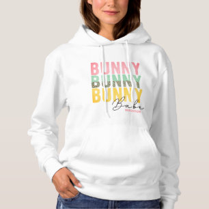 Bunny Babe Cute Modern Girly Easter Personalised Hoodie