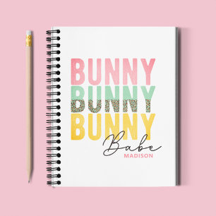 Bunny Babe Cute Modern Girly Easter Personalised Notebook