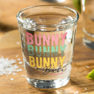 Bunny Babe Cute Modern Girly Easter Personalised Shot Glass