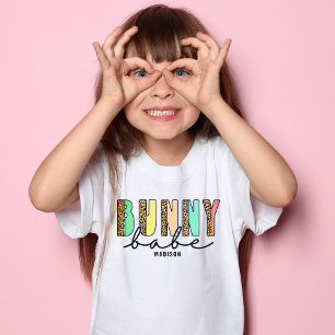Bunny Babe Modern Easter Typography Personalised T-Shirt
