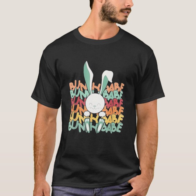 Bunny Babe Pastel Spring Hunt Eggs Rabbit Happy Ea T-Shirt (Front)