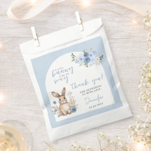Bunny baby boy shower thank you candy favour bag