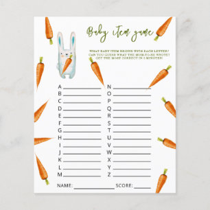 Bunny - Baby Item Game. Baby Shower Game