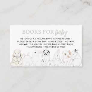 Bunny Baby Shower Books For Baby Library Enclosure Card