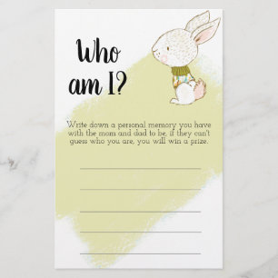 Bunny Baby Shower Game - How am I mom and dad Flye Flyer
