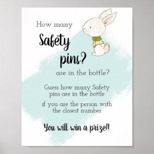 Bunny Baby Shower Game Poster