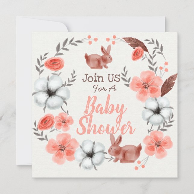 Bunny Baby Shower Invitation (Front)