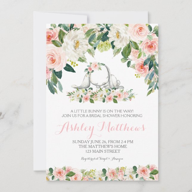 Bunny baby shower invitation (Front)