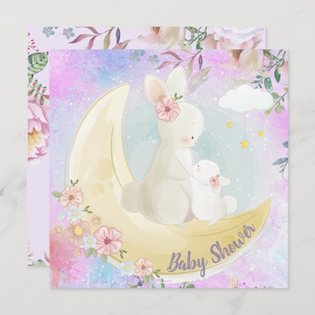 Bunny Baby Shower Invitation (Front/Back)