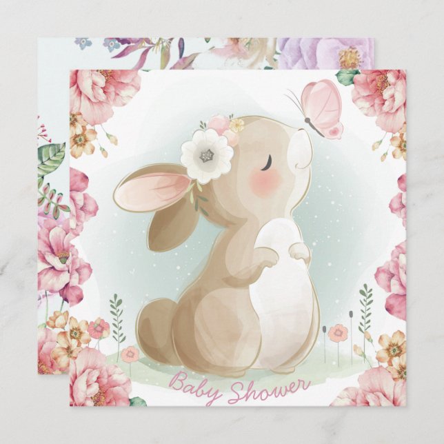 Bunny Baby Shower Invitation (Front/Back)