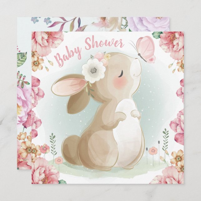 Bunny Baby Shower Invitation (Front/Back)