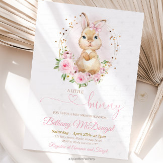 Bunny baby shower  invitation