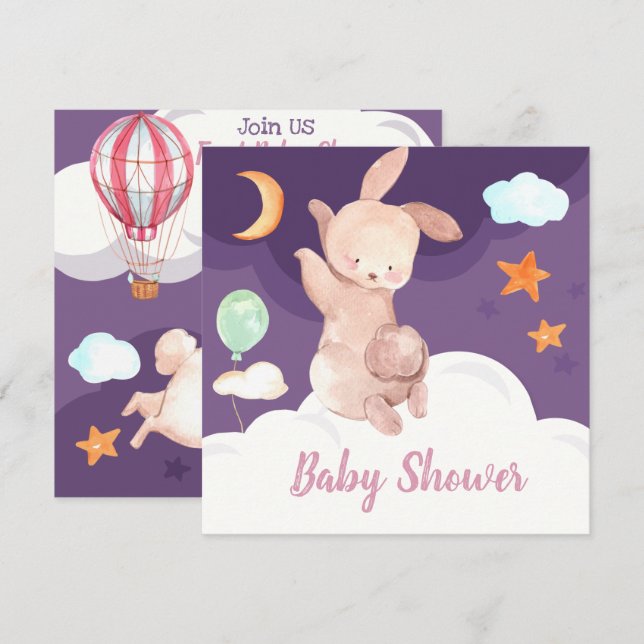 Bunny Baby Shower Invitation (Front/Back)