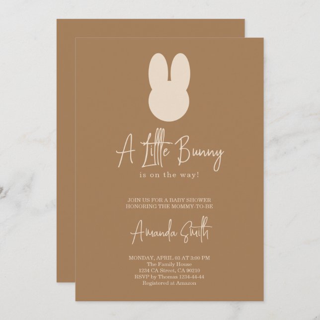 Bunny baby shower invitation (Front/Back)