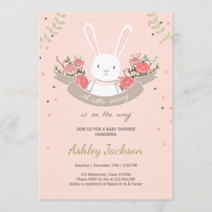 Bunny Baby Shower invitation Rabbit Spring Floral