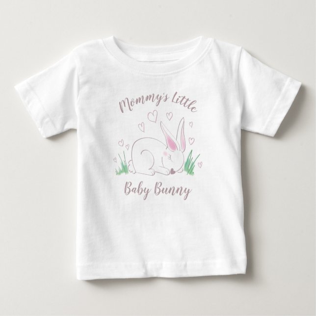 Bunny Baby Shower Spring Pink Girl Baby T-Shirt (Front)