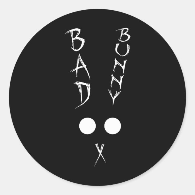 Bunny Bad Rabbit Happy Easter Eggs Hunting Spring  Classic Round Sticker (Front)