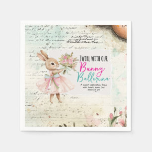 Bunny Ballerina Birthday Party Paper Napkins