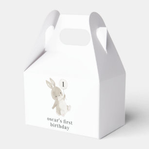 Bunny Balloon 1st Birthday Favour Box