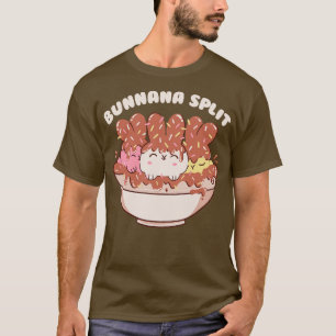Bunny Banana Split Ice Cream Cute Animals by Tobe T-Shirt