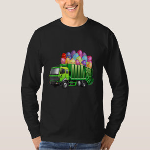 Bunny Basket Eggs Easter Garbage Truck Easter Day T-Shirt