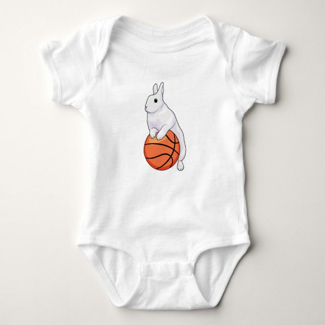 Bunny Basketball player Basketball Baby Bodysuit (Front)