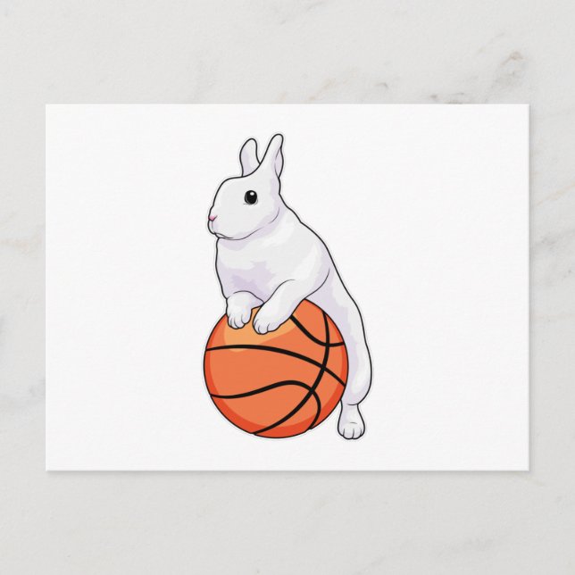 Bunny Basketball player Basketball Postcard (Front)