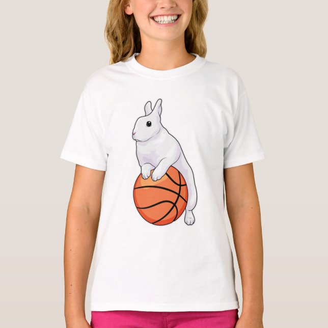 Bunny Basketball player Basketball T-Shirt (Front)