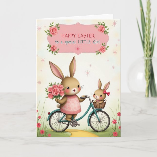 Bunny Bicycle Ride Greeting Card (Front)