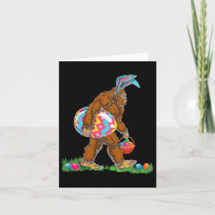 Bunny Bigfoot Sasquatch Happy Easter Day Eggs Hunt Card