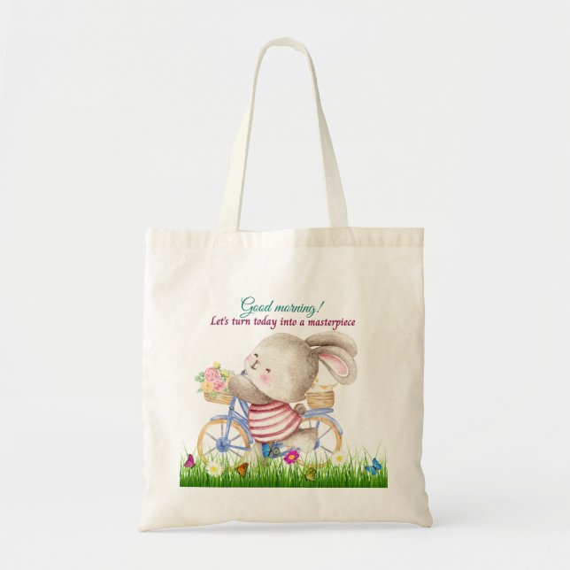 Bunny Bike Tote Bag (Front)