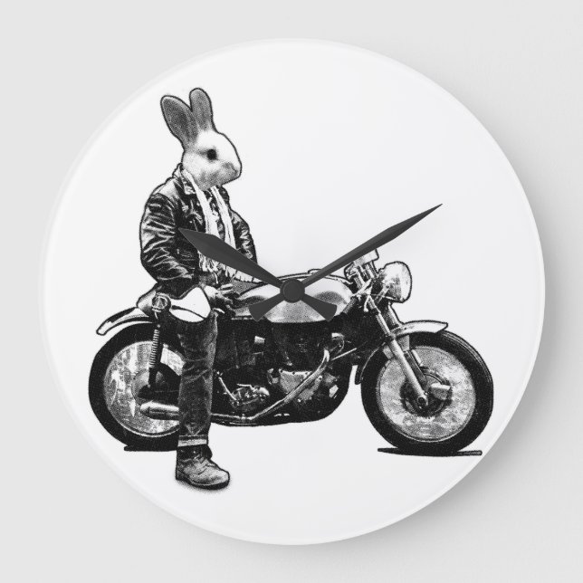 Bunny biker large clock (Front)