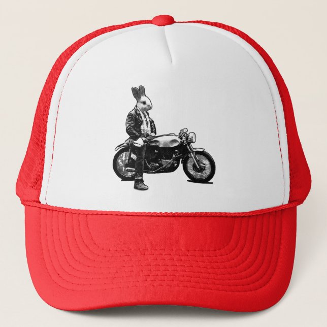 Bunny biker trucker hat (Front)