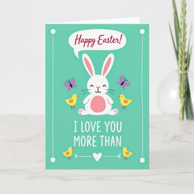 Bunny Birds And Butterflies Card (Front)