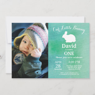 Bunny Birthday Easter Egg 1st First Birthday Invitation